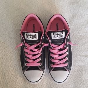Converse Hot Pink and Black Low Tops